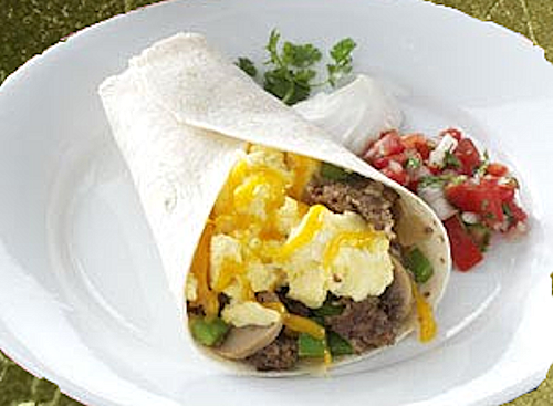 Burrito tojással és kolbásszal